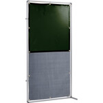 吉野　遮光火花兼用衝立　接続型　１×２　固定足（ダークグリーン×Ａ種シート）