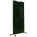 吉野　遮光フェンスアルミパイプ　１×２　単体キャスター　ダークグリーン