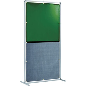 吉野　遮光火花兼用衝立　単体型　１×２　固定足（グリーン×Ａ種シート）