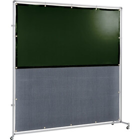 吉野　遮光火花兼用衝立　接続型　２×２　キャスター足（ダークグリーン×Ａ種シート）